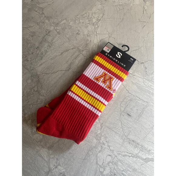NWT Minnesota Gophers Knit Crew Length Socks Size M/L (8-12) - Picture 1 of 5